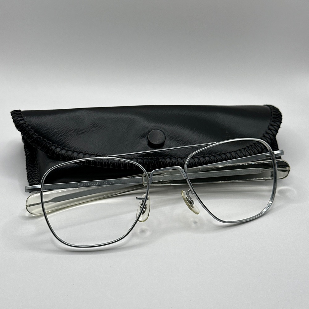 Randolph Engineering Aviator Frames 52 20 5 1/2 Silver Metal Bayonet Temple